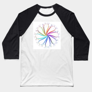 radial rainbow on white Baseball T-Shirt